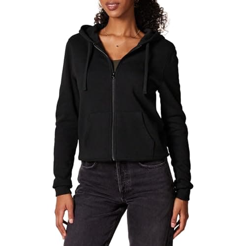 Image of Amazon Essentials Women's Fleece Full-Zip Hoodie (Available in Plus Size), Black, S