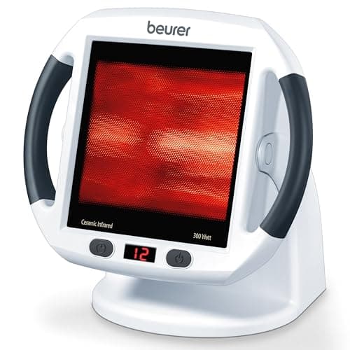 Image of Beurer IL50 Infrared Heat Lamp, Soothing Heat For Colds And Muscle Tension, Infrared Light Therapy with 300 watts, Improves Blood Circulation, 100% UV Blocker, Medical Device