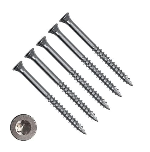 Image of TERF® Decking Screws 4.2mm X 45mm Star Torx Flat Countersunk Small Head Stainless Steel A2 (304) Anti Corrosion Screws For Timber Decking Cladding Fence Floorboard Hard and Softwood - Pack of 20
