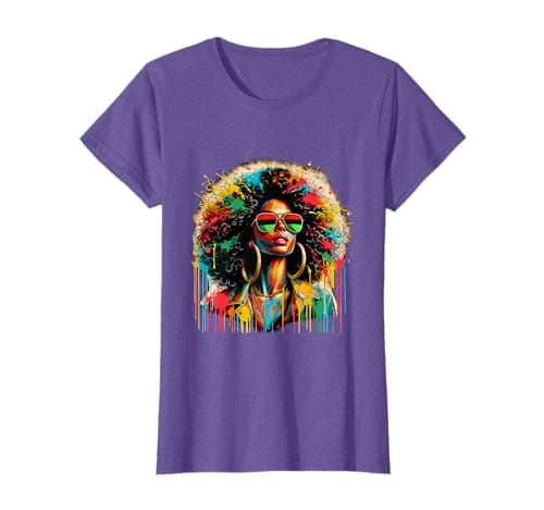 Image of Juneteenth Black Women's Queen Afro African T-Shirt