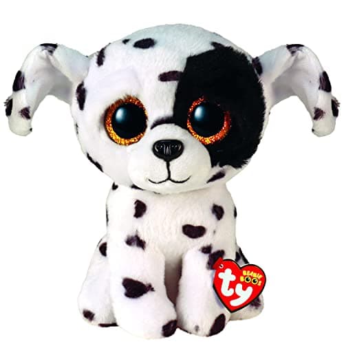 Image of TY Toys Luther Spotted Dalmatian Beanie Boos Regular | Beanie Baby Soft Plush Toy | Collectible Cuddly Stuffed Teddy, White/Black (2009295)