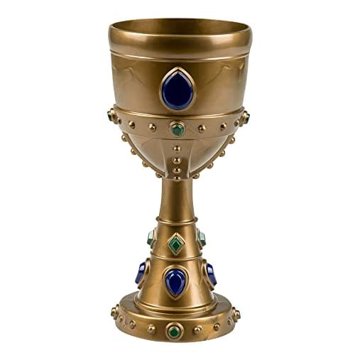 Image of Boland Gold Chalice Goblet – Medieval King Cup Fancy Dress Accessory with Jewels – Plastic Royal Drinking Cup for Knight, Arthurian, Viking, Halloween & Party Costumes – 18 cm