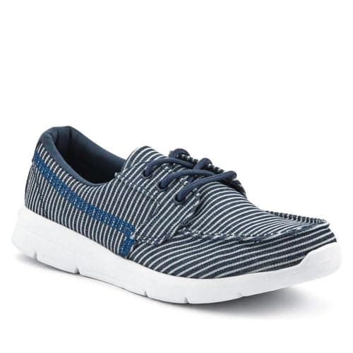 Image of Ladies' Lace-Up Moccasins - Navy Multi Size 6