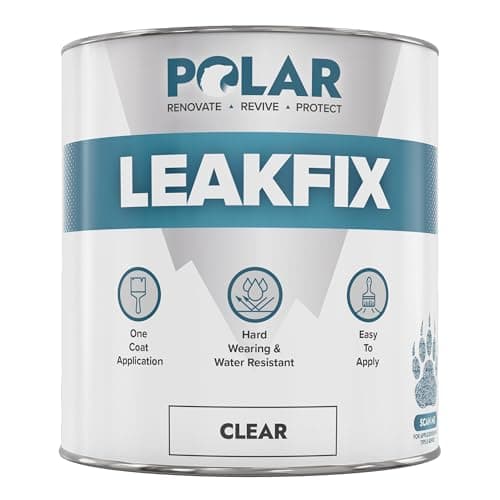 Image of Polar Leak Seal Paint - 500ml, Clear - Waterproof Roof Sealant for Leaks & Cracks - Seals and Protects Roofs, Gutters, & Drainpipes from UV Damage - Easy One Coat Application