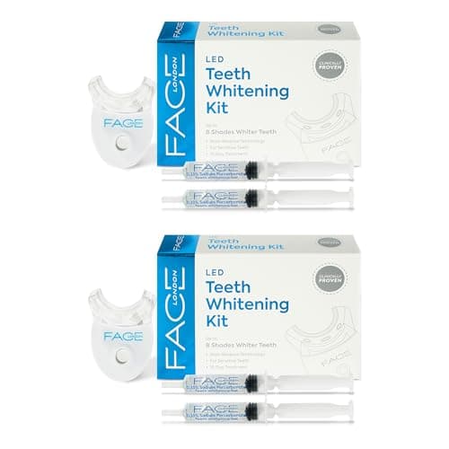 Image of Face London Teeth Whitening Kit Pack of 2 with LED Light & Up to 8 Shades Enamel Friendly Teeth Stain Remover, Sensitive Teeth | Teeth Whitener| Teeth Whitening Gel