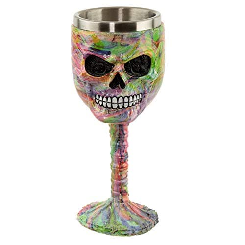 Image of Puckator Decorative Chalice Skull Rainbow Marble Effect