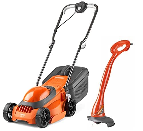 Image of Flymo EasiMow 300R Lawn Mower and MiniTrim Grass Trimmer - 30 cm Cutting Width, 30 Litre Grass Box, Close Edge Cutting, Rear Roller, Comfortable to Manoeuvre, Lightweight