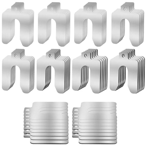 Image of MUZIK 56 Piece 304 Stainless Steel Shim Kit – 2"x2" Slotted Shims (0.001"-0.075") for Leveling, CNC, Automotive & Marine – Precision Laser-Cut Metal Shims with Safety Hole