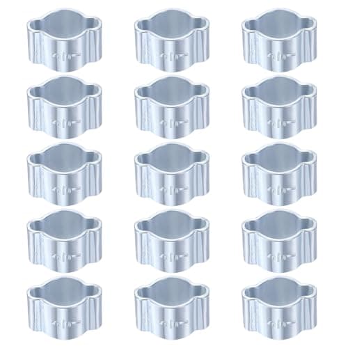 Image of sourcing map 15pcs Double Ear Hose Clamp 5-7 mm Galvanized Steel Hose Clamp Double Ear O Clips Crimp Rings for Fuel Line Pipe Tube Fitting Connections, Silver
