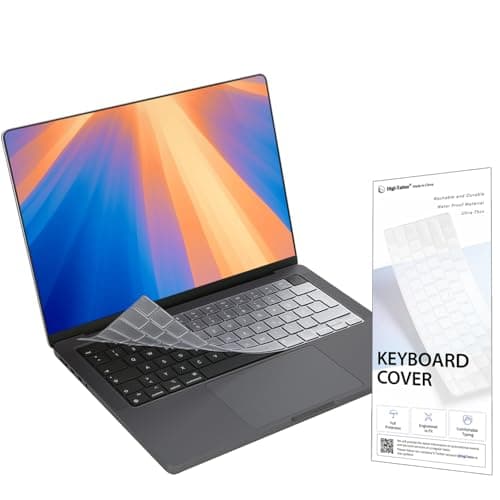 Image of EU ISO Keyboard Cover Compatible with MacBook Neo n 2026~2022 MacBook Pro 14"/ 16" n MacBook Air 13"/ 15" (M5 M4 M3 M2 Pro/Max) - Protective Transparent Thin Keyboard Skin Keyboard Protector