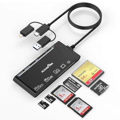 Image of USB C USB 3.0 Multi Card Reader, SD/TF/CF/Micro SD/XD/MS 7 in 3 Memory Reader/Adapter/Hub SD SDXC SDHC CF CFI TF Micro MS MMC UHS-I Cards, Windows/Mac/Linux/Android