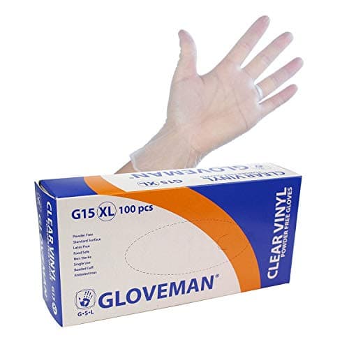 Image of GLOVEMAN Clear Vinyl Gloves (Box of 100) (Extra Large)