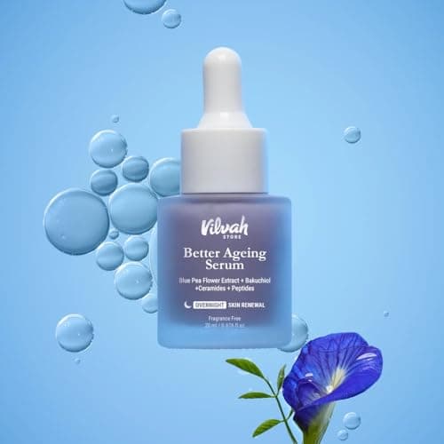 Image of Vilvah Better Ageing Serum 20ml – Natural Anti-Ageing Face Serum, Wrinkle Reduction & Skin Firming with Organic Botanicals, Suitable for Day & Night Use