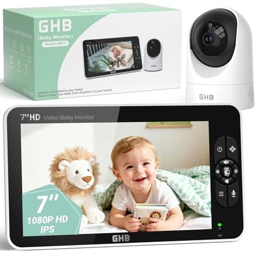 Image of GHB 7" Baby Monitor with Camera and Night Vision, HD Display with Remote PTZ, VOX Mode, 2-Way Talk, Temperature Monitoring & 8 Lullabies, No App or Wi-Fi Needed​