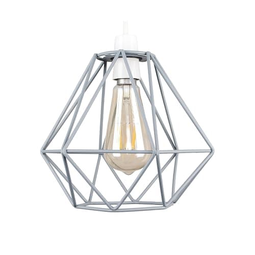 Image of MiniSun | Retro Style Grey Metal Basket Ceiling Light Shade | Pendant Lights, Home Décor & Improvement Essential | 23.5cm Shade Width