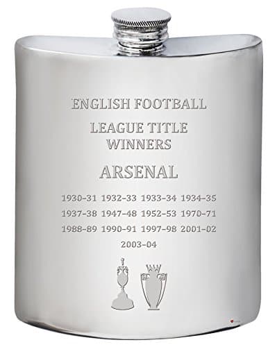 Image of I LUV LTD 6oz Pewter Hip Flask for Arsenal Premiership & 1st Division English Football Titles
