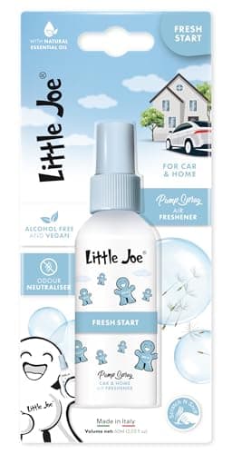 Image of Little Joe 60 ml Spray Air Freshener Fresh Start Scent with natural Essential Oils. Alcohol-free and Vegan. Long-lasting. Perfect for Car, Home and Office.