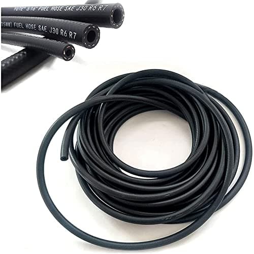 Image of Universal Fuel Pipe LINE Rubber Reinforced for Fuel Hose Engine UNLEADED Petrol Diesel Oil (6.0MM X 12.0MM, 1 Meter)