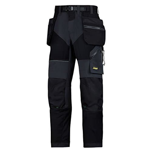 Image of Snickers 69020404054 Size 54 "FlexiWork" Work Trousers with Holster Pockets - Black