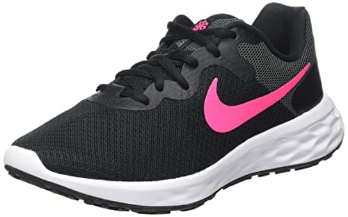 Image of NIKE Women's W Nike Revolution 6 Nn Running Shoe, Black Hyper Pink Iron Grey, 6 UK