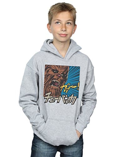 Image of Absolute Cult Star Wars Boys Chewbacca Roar Pop Art Hoodie Sport Grey 9-11 Years