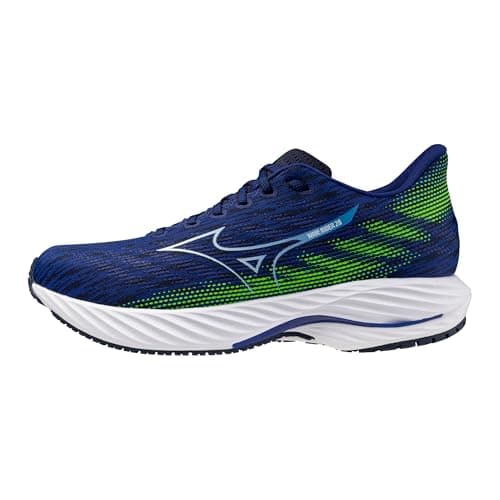 Image of Mizuno Men's Wave Rider 28 Running Shoe, Reflex Blue-White, 10 UK