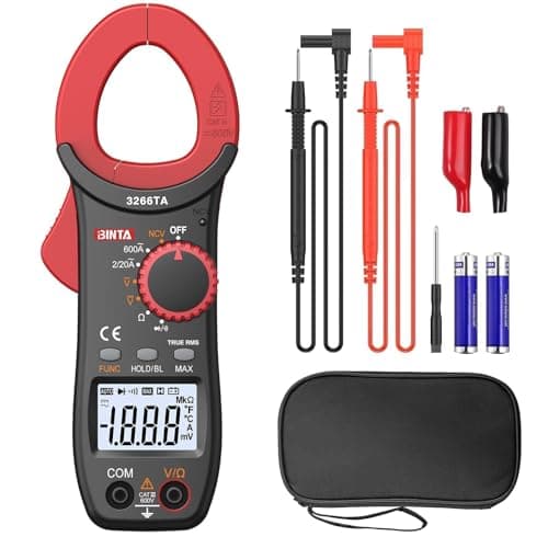 Image of BINTA Digital Clamp Meter, 2000 Counts Multimeter with NCV Amp Auto-ranging Handheld Voltage Tester Tools Ohm Volt Measures AC Current AC/DC Voltage,Temperature Capacitance Resistance Diodes