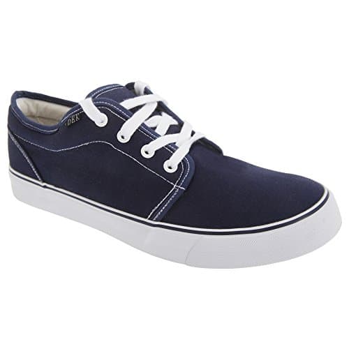Image of Classic Retro Canvas Lace Deck Shoes In 3 Colours (10, Navy)