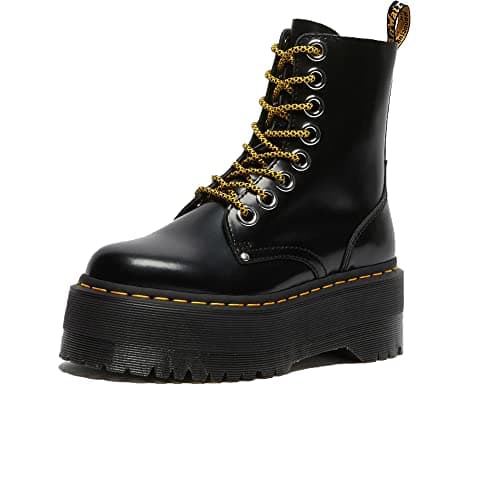 Image of Dr. Martens Women's 8 Eye Combat Boot, Black Buttero, 6.5 UK