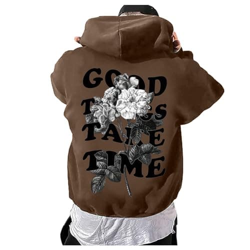Image of Generisch Men's Hoodie Sweatshirt Print Hoodie Long Sleeve Hoodie Top Pullover, brown, S