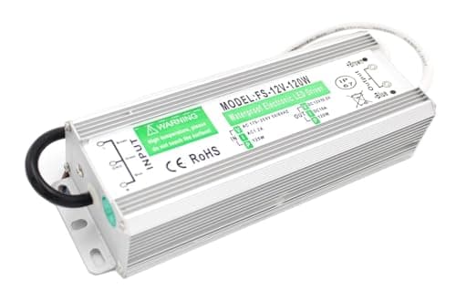 Image of DIGISHUO LED Driver DC 12V 120W IP67 Waterproof Power Supply AC 230V to DC 12V Adapter Replacement Fit for LED Light Outdoor Light Computer Project Replace# Universal 12V LED Driver