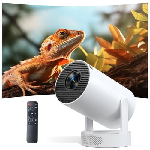 Image of Smart Mini Projector with Android 11 & 6000+ Apps, 4K Decoding FHD 1080P Support, 300 ANSI, Built-in HiFi Speaker, Wi-Fi 6 & Bluetooth 5.0, 180° Rotatable Projector for Bedroom Ceiling