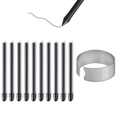 Image of 10X Replacement Tips Nibs Compatible with WACOM Pro Pen 2/Slim/3D&Classic Pen,Mobile Studio Pro(DTHW1320/1620),Cintiq Pro(DTH1320/1620/2421/3221&DTK2421),Cintiq 16(DTK1660/1661),Intuos Pro, Black