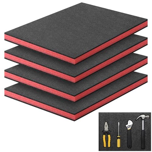 Image of Storystore Polyurethane Foam Sheet 4pcs, 40 x 30 x 2.5cm Tool Box Foam Inserts Cuttable Tool Box Liner Tool Boxes Organiser Inserts for Tool Box, Flight Cases, Camera Storage, DIY Storage System