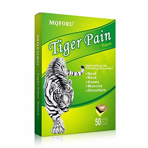 Image of MQFORU Tiger Pain Relief Patches, 50 Count Chinese Pain Relief Plaster Herbal Patches for Knee Back Joint Neck Shoulder Pain Muscle, 24 Hours Long-Lasting Self Adhesive Heat Pads