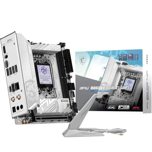 Image of MSI MPG B860I EDGE TI WIFI Motherboard, Mini-ITX - Supports Intel Core Ultra Processors (Series 2), LGA 1851-110A SPS VRM, DDR5 Memory Boost (8600+ MT/s OC), PCIe 5.0 x16, M.2 Gen5, Wi-Fi 7, 5G LAN