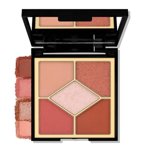 Image of Boobeen 5-Color Eyeshadow Palette, Brown Neutral Tones with Matte Shimmer Glitter Finishes, Long-Lasting Everyday Makeup Palette，Blendable & Pigmented,Travel-Friendly