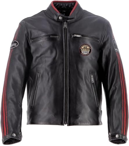 Image of Helstons Ace 10ans Motorcycle Leather Jacket, Black, M