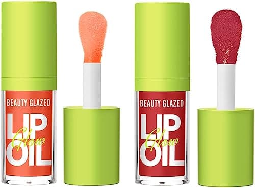 Image of Big Brush Head Pink Moisturizing Jelly Lip Gloss Oil Long Lasting Liquid Lipsticks Non-stick Cup Lip Tint Lip Glaze Fresh Texture (#103+104)
