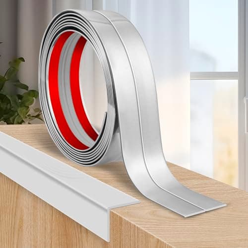 Image of Flexible Moulding Trim Self Adhesive PVC Corner Trim Wall Corner Protectors Tile Edging Strip Wall Moulding for Ceiling Kitchen Worktop Edging (2cm×3m, Silver)