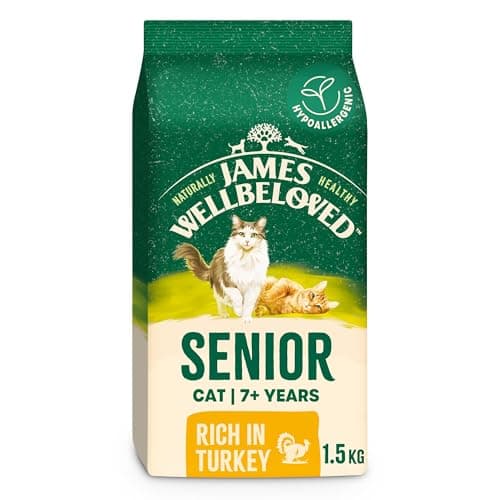 Image of James Wellbeloved Hypoallergenic Dry Cat Food for Senior Cats Turkey 1.5 kg