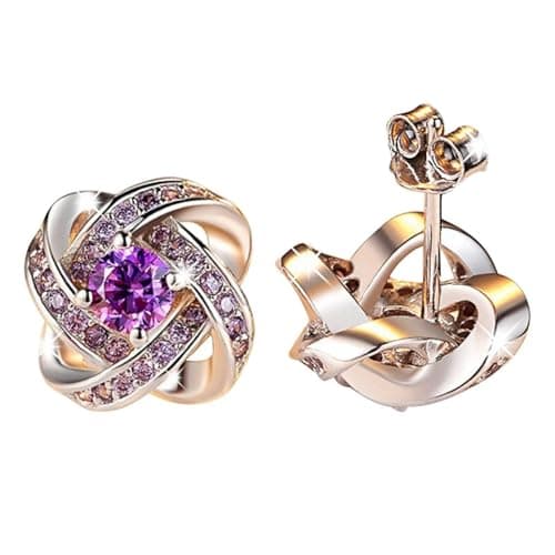 Image of Silver Stud Earrings For Women,925 Sterling Silver Flower Studs Hypoallergenic Helix Cartilage Earrings,Lightweight Cubic Zirconia Studs Unique Sleeper Earrings,Dainty Studs For Sensitive Ears