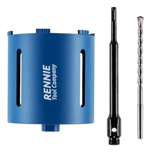 Image of 152mm x 150mm Long Diamond Core Drill Bit Set with 240mm Long SDS Plus Shank Adapter & Centre Drill Bit. To Be Used In Concrete Masonry Brick Block Stone Granite