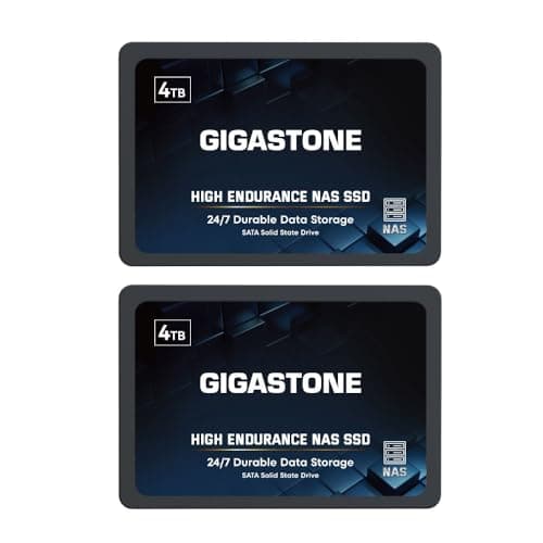 Image of Gigastone 4TB NAS SSD Drive (2-Pack) 24/7 Durable High Endurance RAID Data Storage Network Attached Storage 2.5" SATA Internal Solid State Hard Drives