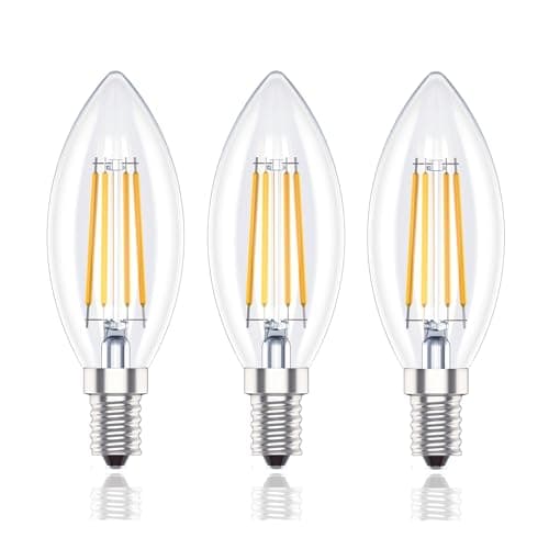 Image of Huoqilin E14 Led Candle Bulbs, SES C35 Small Edison Screw Light Bulb, 4W (40W Equivalent),Warm White 2700K,Pack of 3