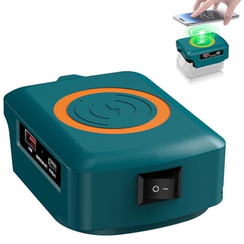 Image of Wireless Portable Charger for Bosch Professional 18V System GBA Li-ion Battery, 15W Fast Phone Charger with USB-B&USB-C Output Charger Charging Smartphones Compatible with iPhone 16/15/14/13/12 Series