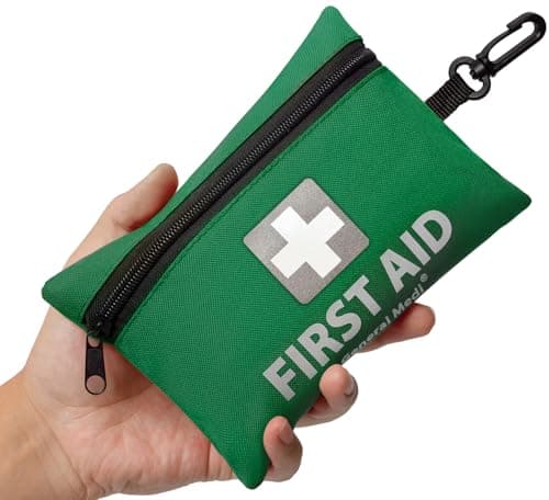 Image of General Medi Mini First Aid Kit, 92 Pieces Small First Aid Kit - Includes Emergency Foil Blanket, Scissors for Travel, Home, Office, Vehicle, Camping, Workplace & Outdoor (Green)