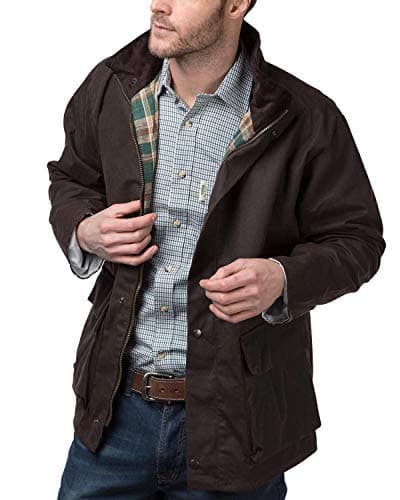 Image of Rydale Men's Cawood Lined Waxed Cotton Wax Jacket Men's Coat for Walking or Shooting Brown