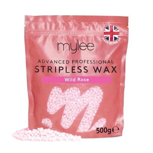 Image of Mylee Advanced Stripless Wax 500g [Wild Rose] Professional Hard Wax Beads, Painless Hair Removal, No Strips Needed, Peelable Hot Wax for Hair Removal, Full Body, Face, Bikini, Brazilian, Hollywood