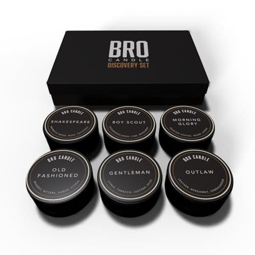 Image of Mini Candles for Men - The Discovery Set by Bro Candle - Natural Scented Soy Wax Candles Multi Pack | Scent - Six Signature Scents | Birthday Gift for Men | 10 Hour Burn Time Per Candle